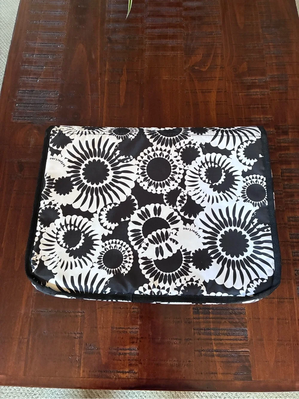 LeSportsac Black and White Floral Laptop Sleeve